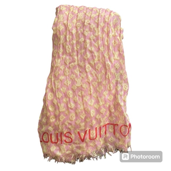 🧣 Louis Vuitton Monogram Cashmere / Silk Scarf LV (Authentic) ~ Size OS 🧣 - Picture 4 of 6